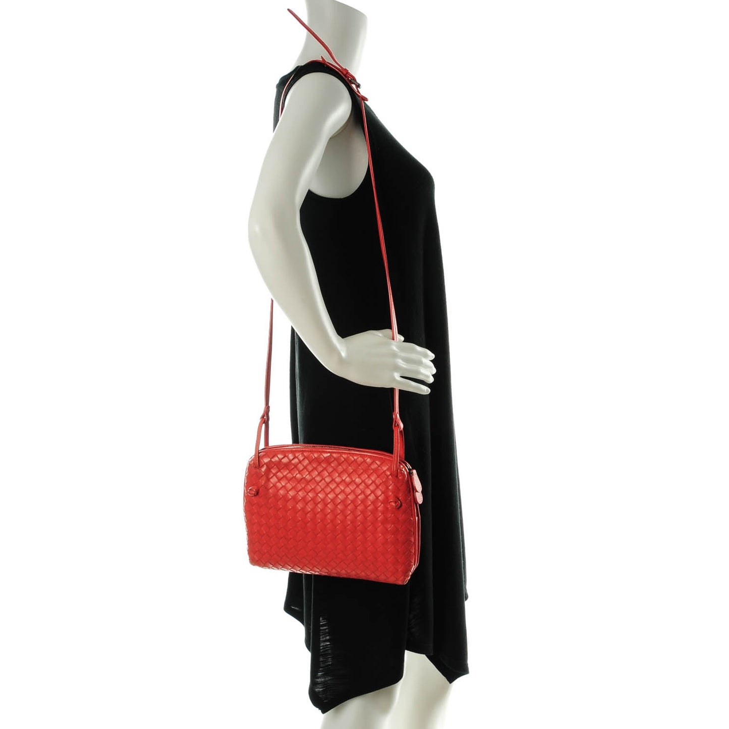 Nappa Intrecciato Pillow Crossbody Messenger Corniola