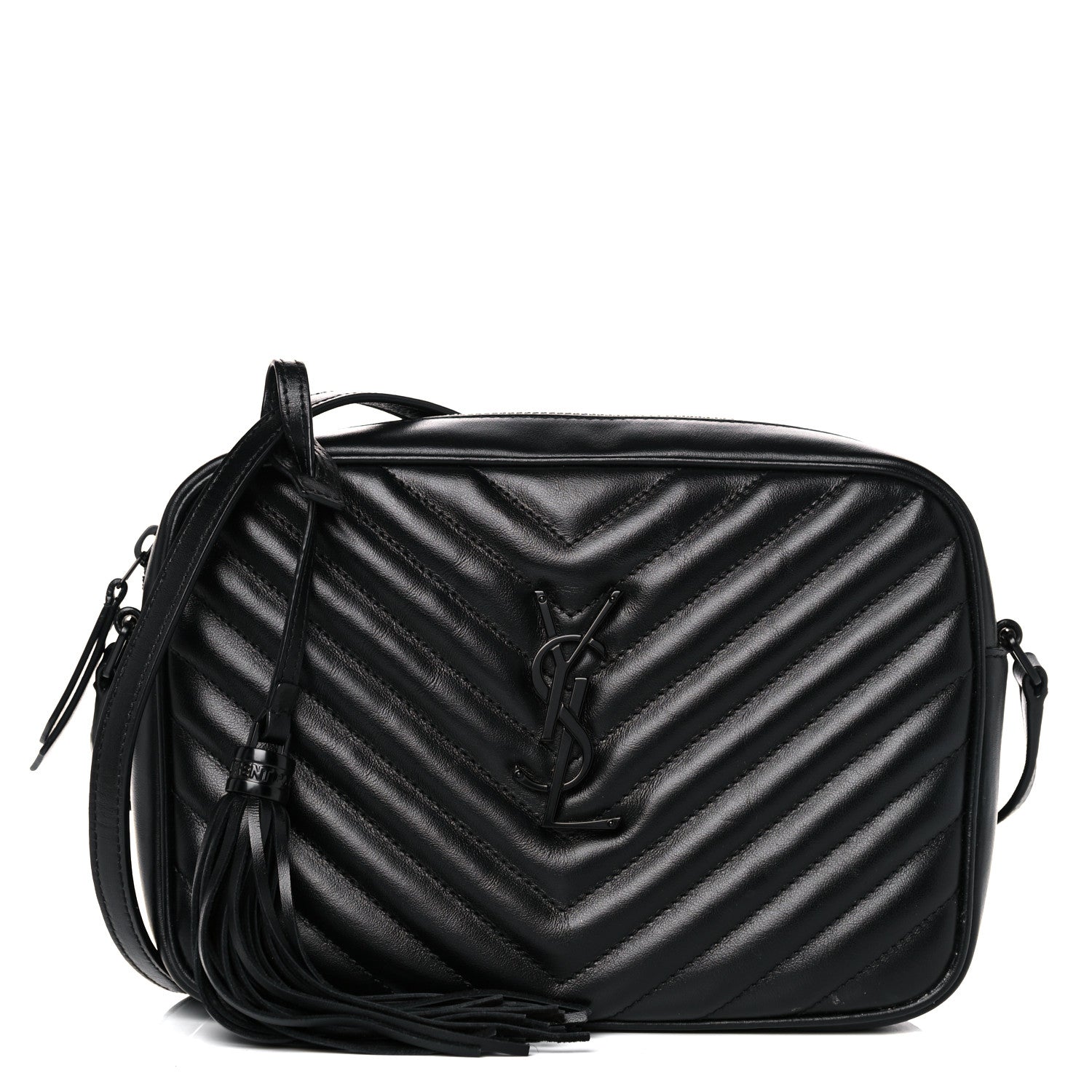 Saint Laurent Calfskin Matelasse Monogram Lou Camera Bag Black 1 of 10
