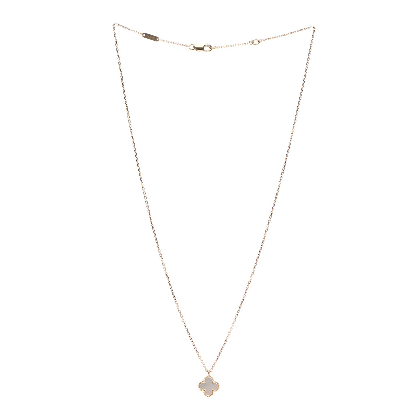 18K Yellow Gold Mother of Pearl Sweet Alhambra Pendant Necklace