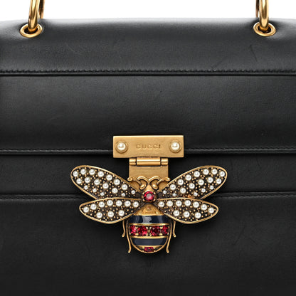 Gucci Calfskin Sylvie Web Small Queen Margaret Top Handle Bag Black 9 of 13