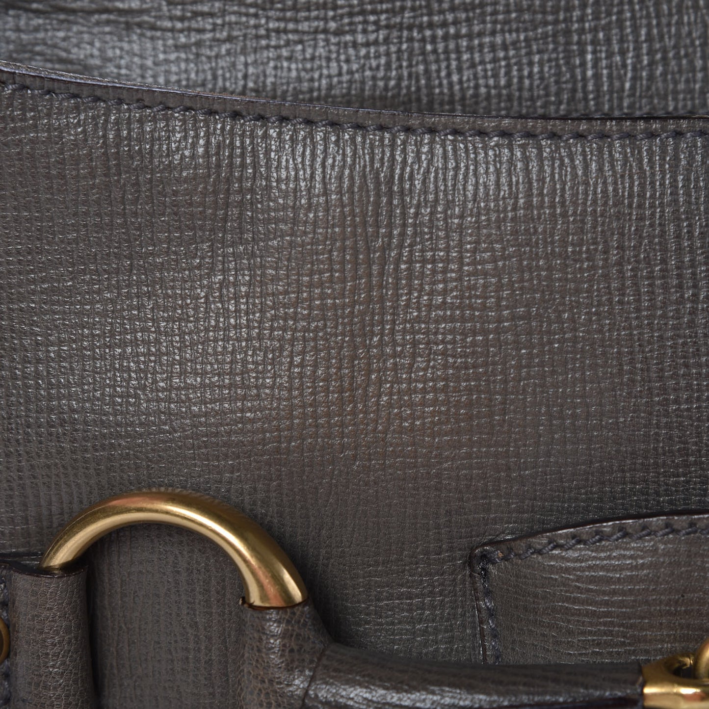 Calfskin Horsebit Chain Flap Shoulder Bag Grey