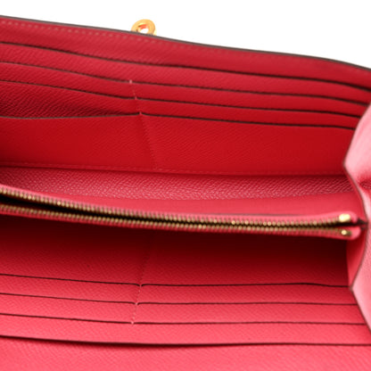 Hermes Epsom Kelly Longue Wallet Rose Azalee 5 of 9