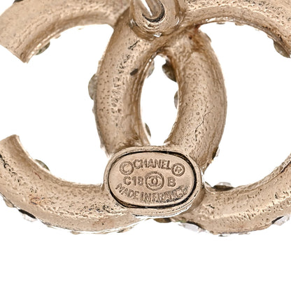 Chanel Crystal Mini CC Earrings Gold 4 of 4