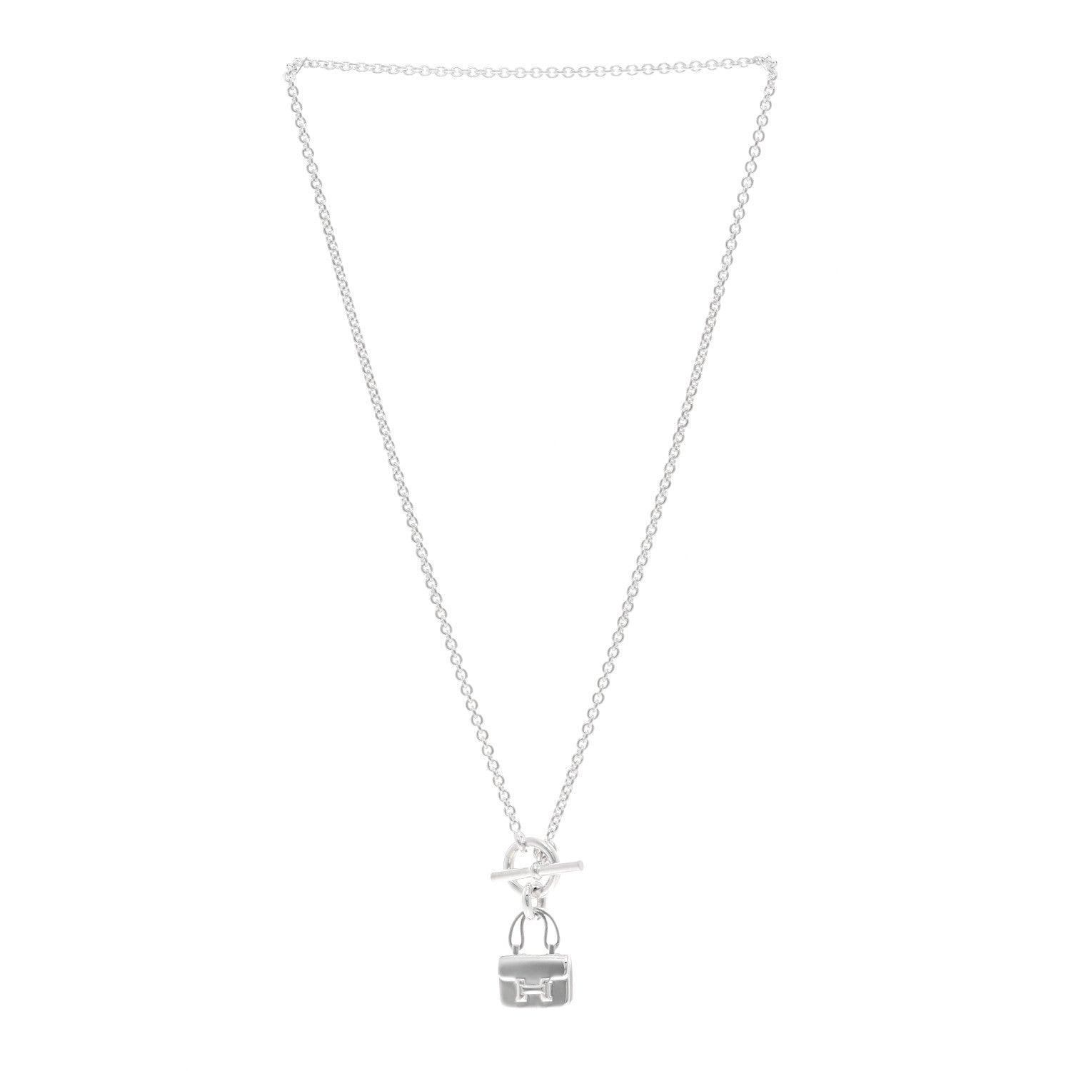 Hermes Sterling Silver Constance Amulettes Pendant Necklace 3 of 5