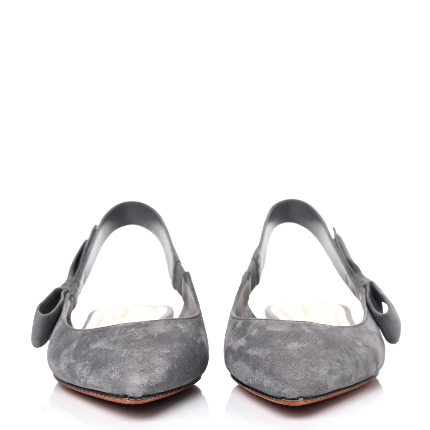 Christian Dior Suede Sweet D Sling-Back Ballet Flats 37 Grey 2 of 10