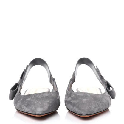 Christian Dior Suede Sweet D Sling-Back Ballet Flats 37 Grey 2 of 10