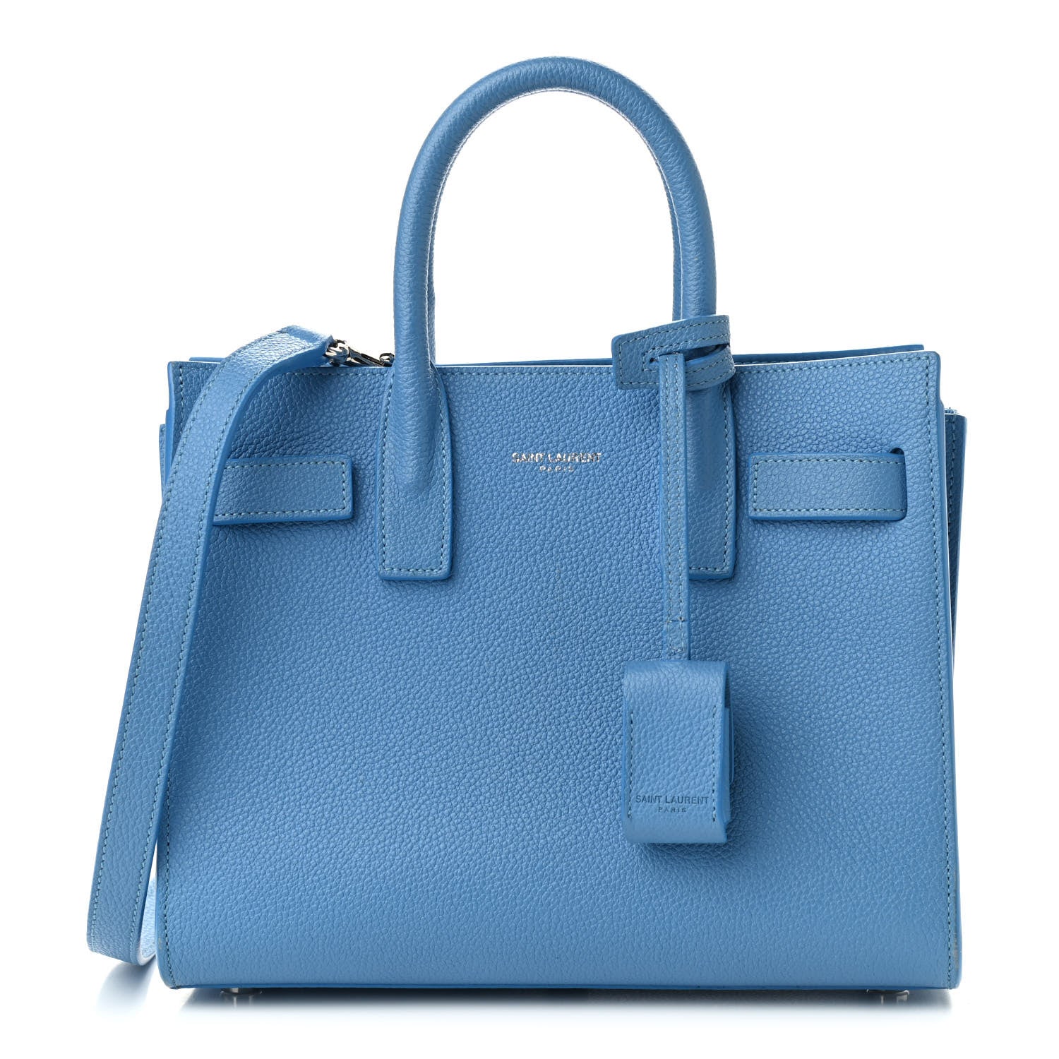 Saint Laurent Grained Calfskin Nano Sac De Jour Blue Clair 1 of 16