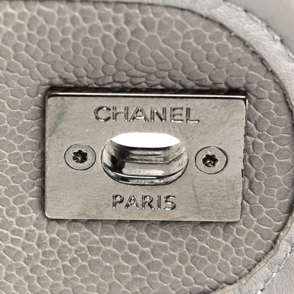 Chanel Caviar Quilted Medium French Riviera Flap Light Grey 7 of 11