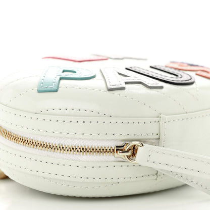 Chanel Embroidered Lambskin Chevron Quilted La Pausa Evening Bag White 9 of 10