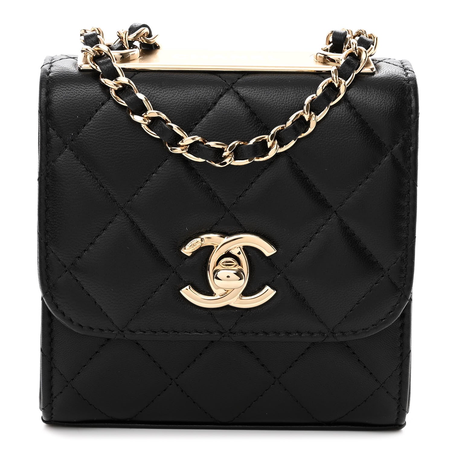 Chanel Lambskin Quilted Mini Trendy CC Clutch With Chain Black 1 of 10