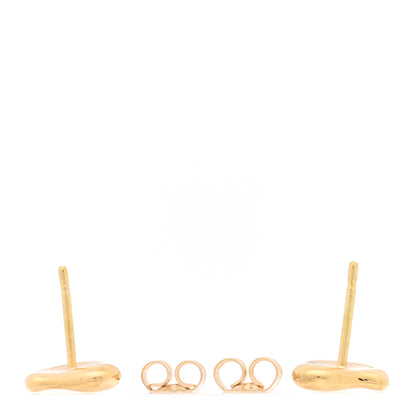 Tiffany 18K Yellow Gold 10mm Elsa Peretti Full Heart Earrings 3 of 4