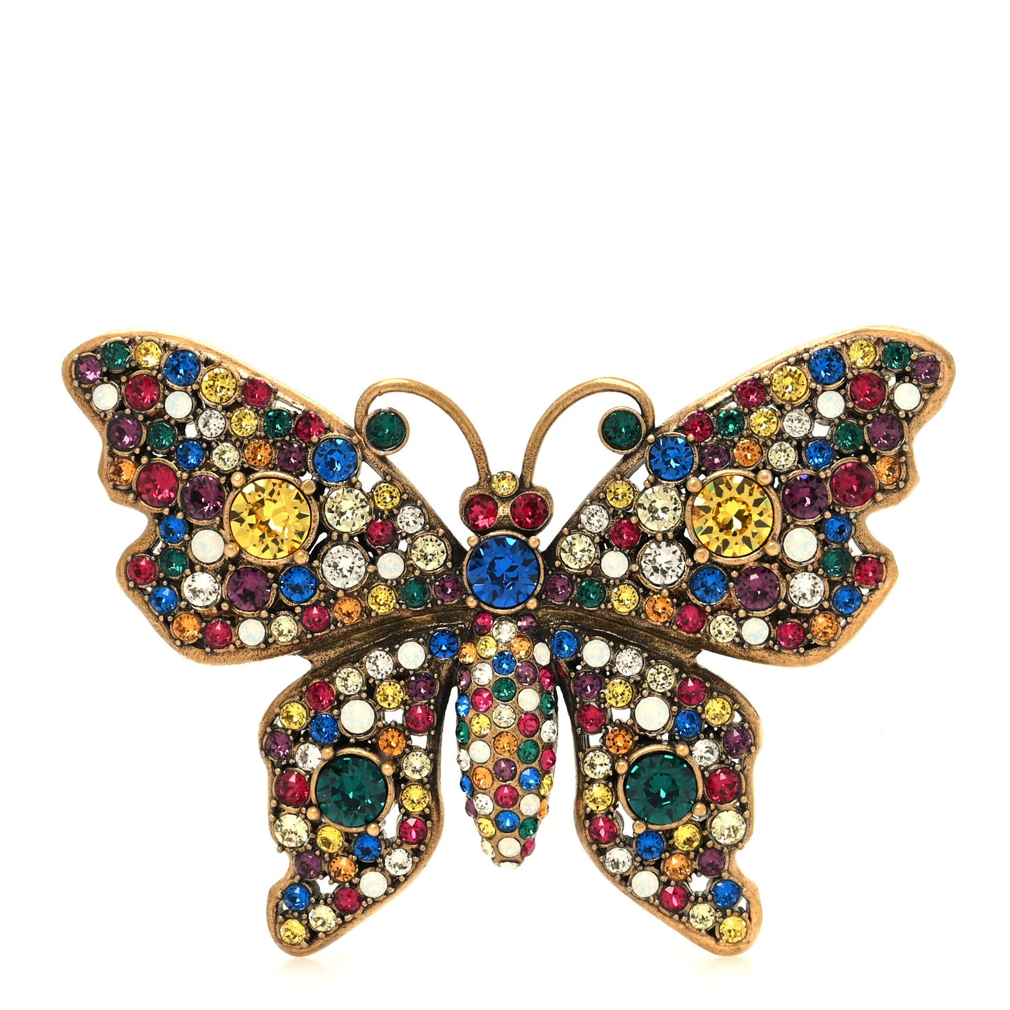 Crystal Butterfly Brooch Multicolor