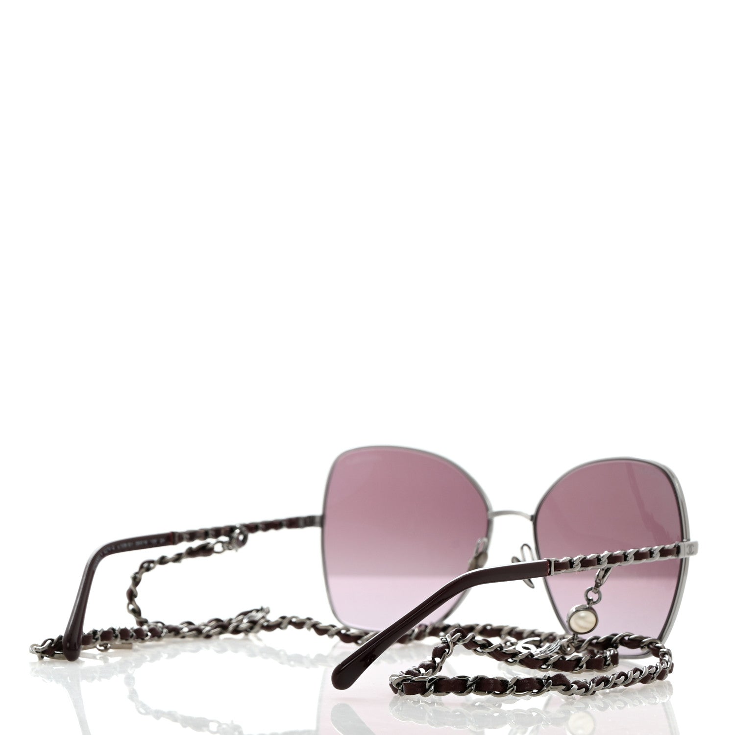 Chanel Metal Square Frame Chain Sunglasses 4274-Q Purple 5 of 9