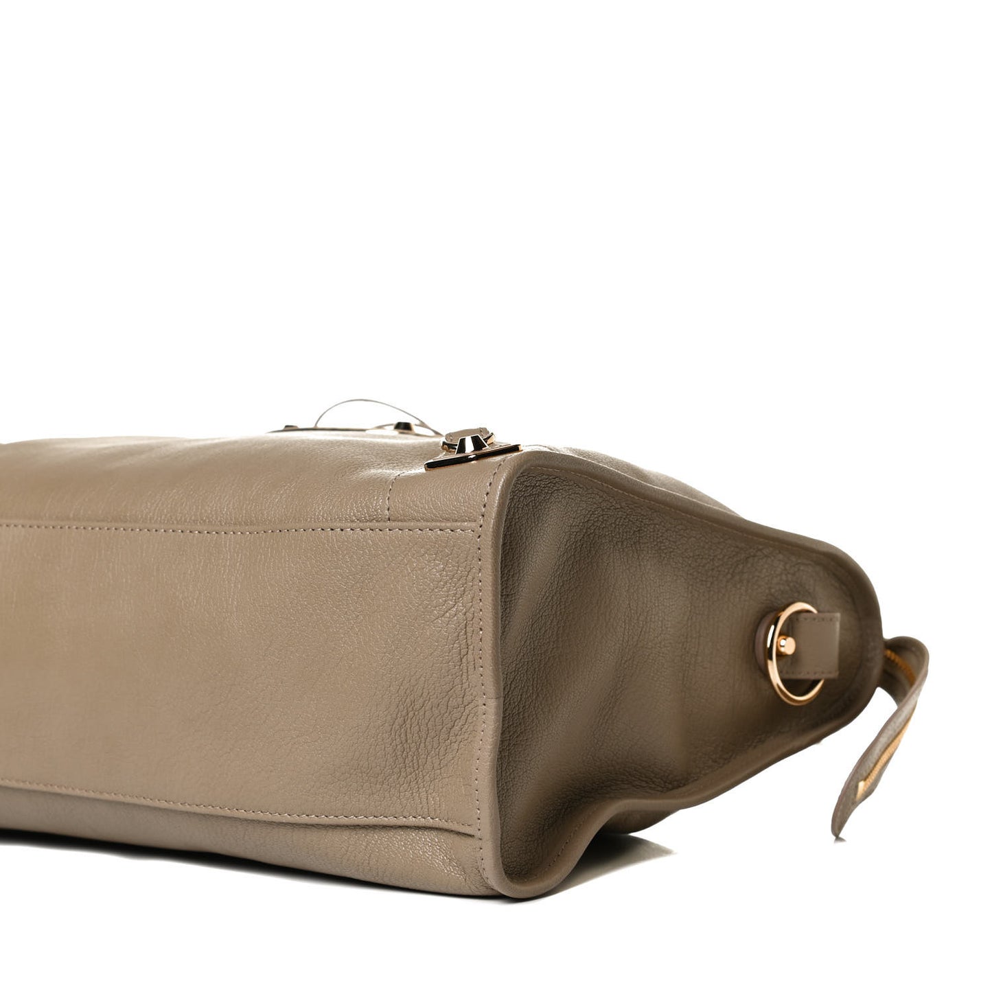 Chevre Gold Metallic Edge Hardware City Beige Latte