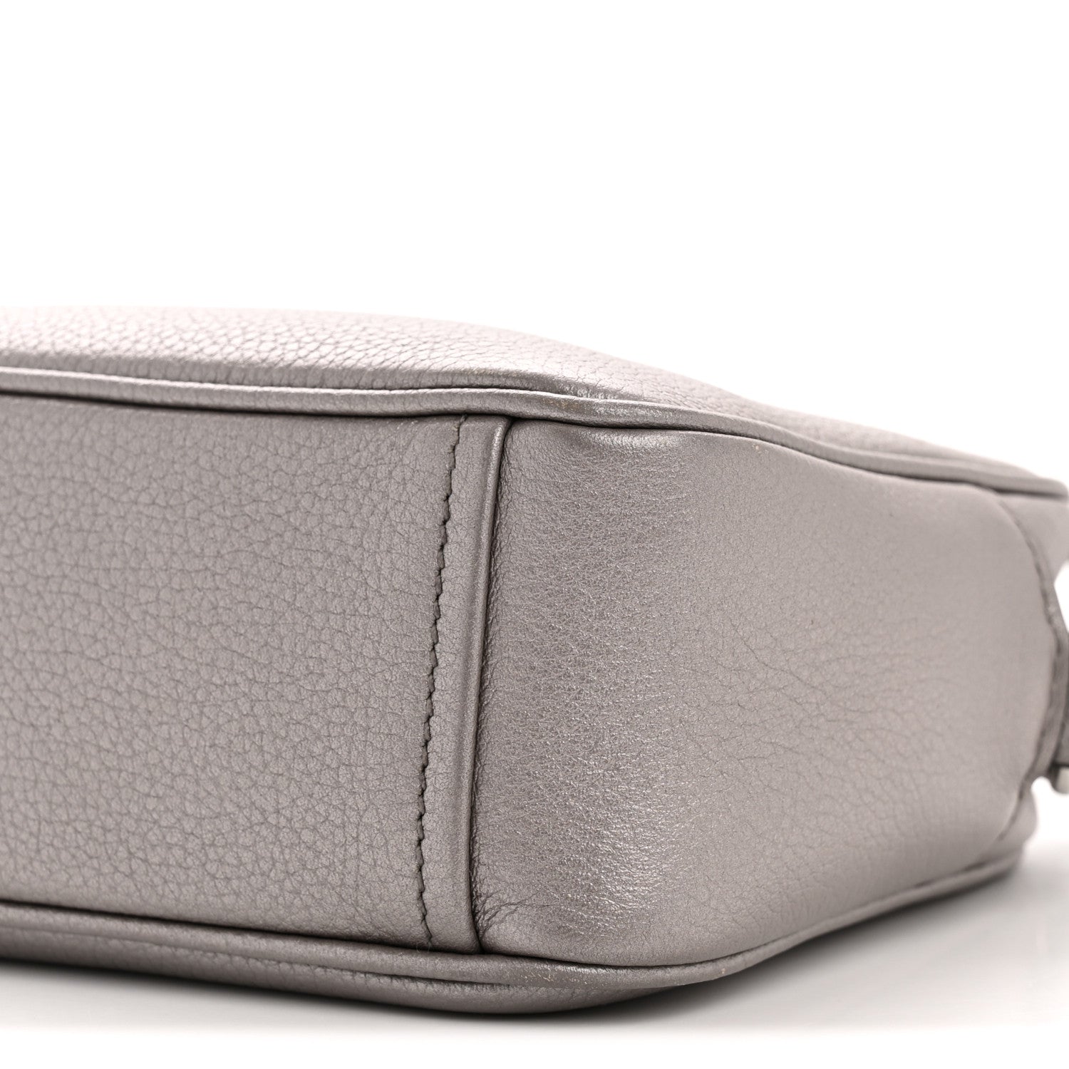 Prada Metallic Vitello Daino Camera Crossbody Bag Acciaio 11 of 12