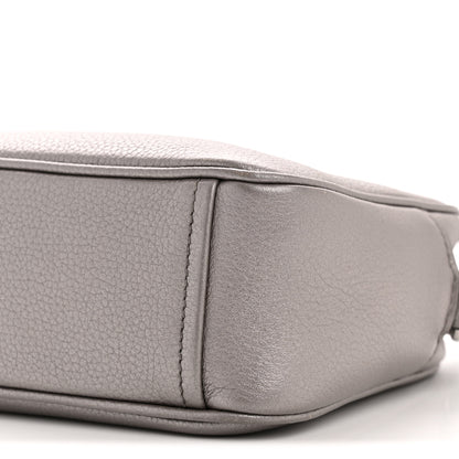 Prada Metallic Vitello Daino Camera Crossbody Bag Acciaio 11 of 12