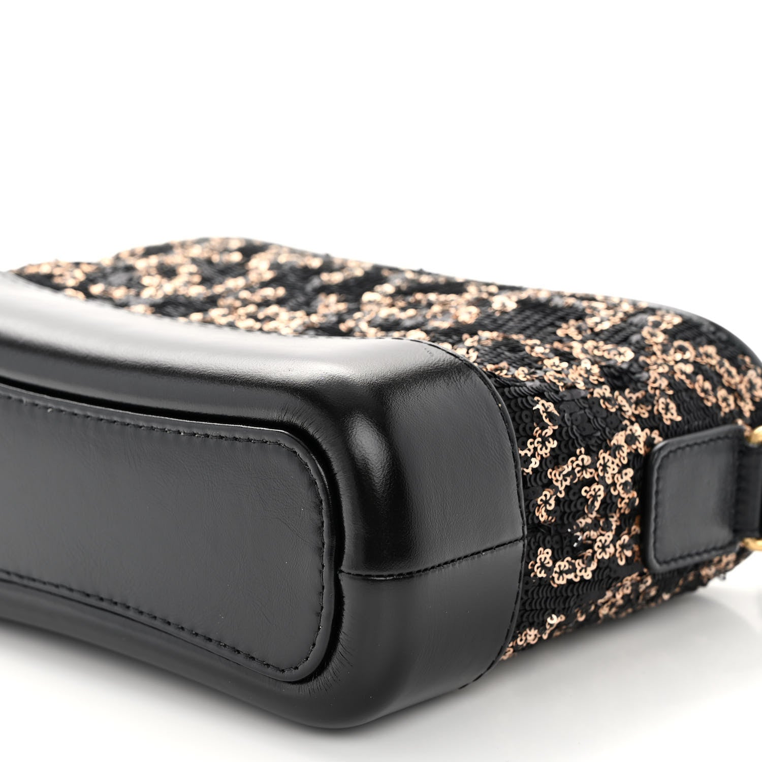Chanel Sequin Calfskin Small Gabrielle Hobo Black Gold 9 of 9