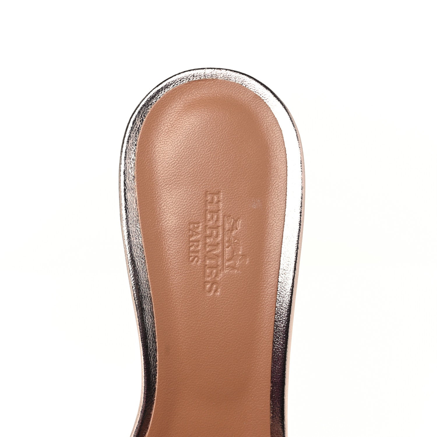 Hermes Metallic Nappa Oasis Sandals 35 Rose Dore 7 of 9