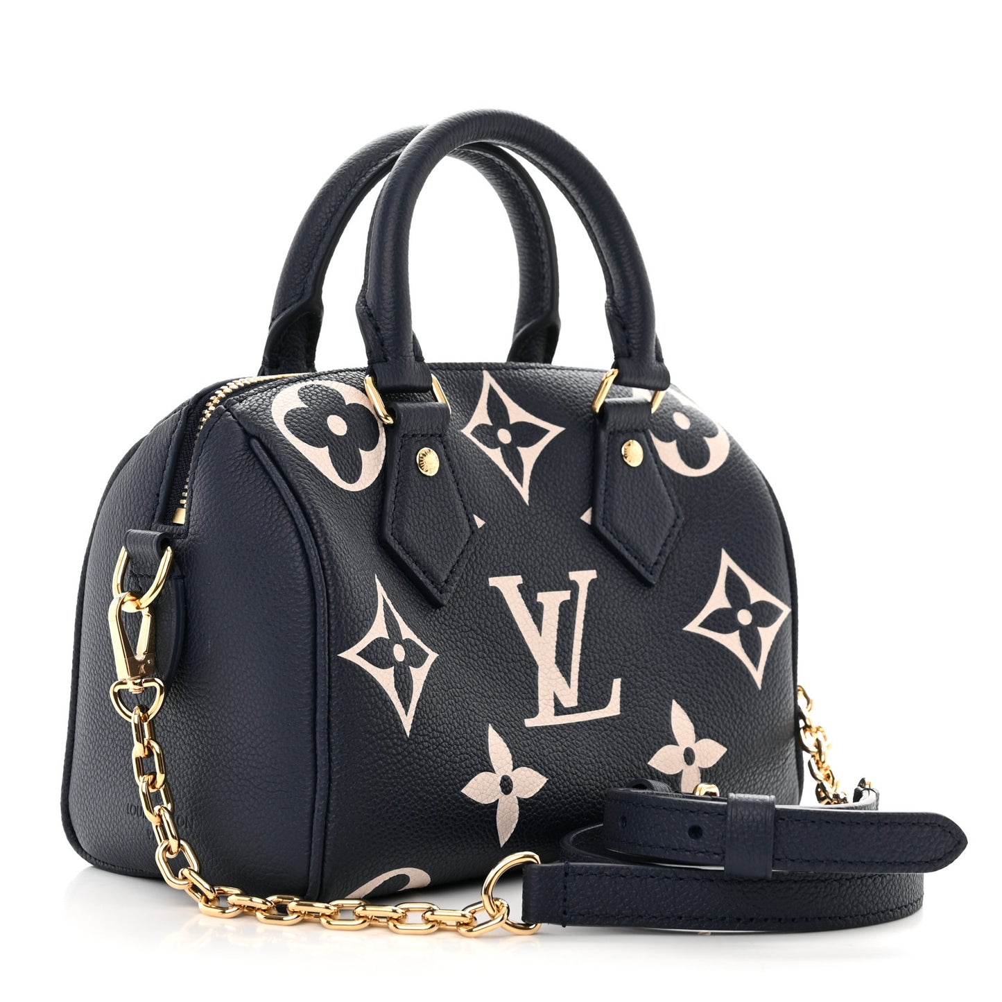 Empreinte Monogram Giant Speedy Bandouliere 20 Navy Creme