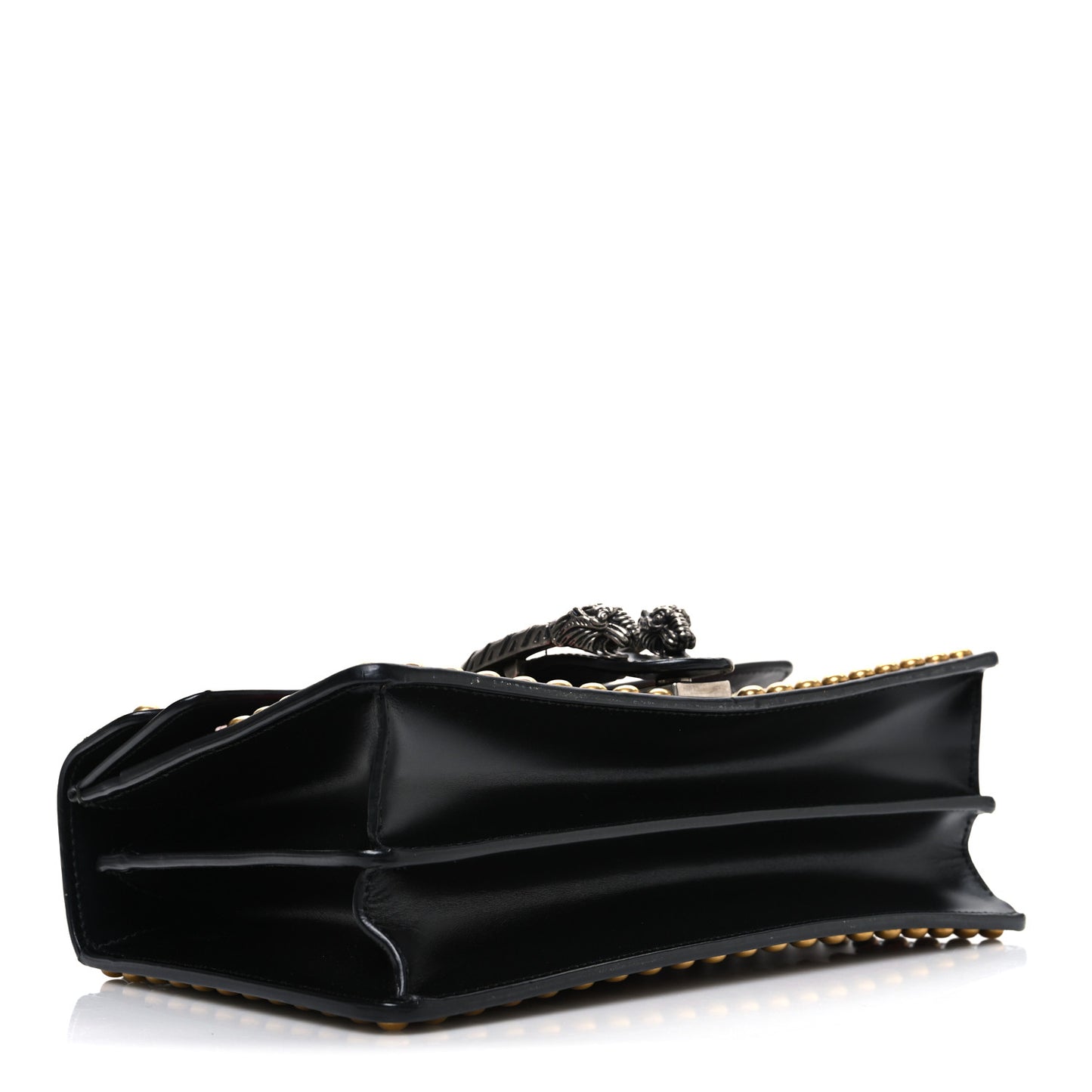 Calfskin Floral Embroidered Studded Small Dionysus Shoulder Bag Black