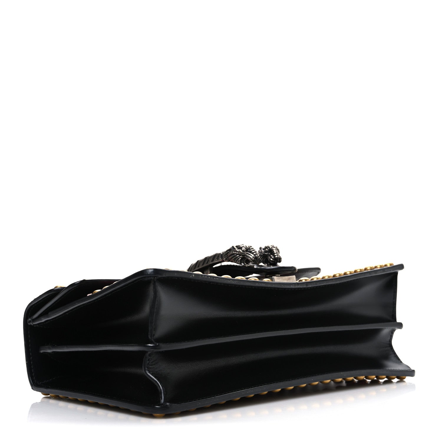 Gucci Calfskin Floral Embroidered Studded Small Dionysus Shoulder Bag Black 4 of 11