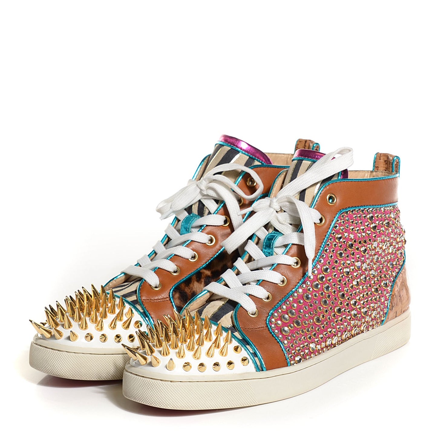 Pony Leopard Lux Strass Spikes No Limit Flat Mens Sneakers 43 Multicolor