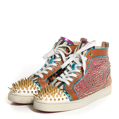 Christian Louboutin Pony Leopard Lux Strass Spikes No Limit Flat Mens Sneakers 43 Multicolor 3 of 9