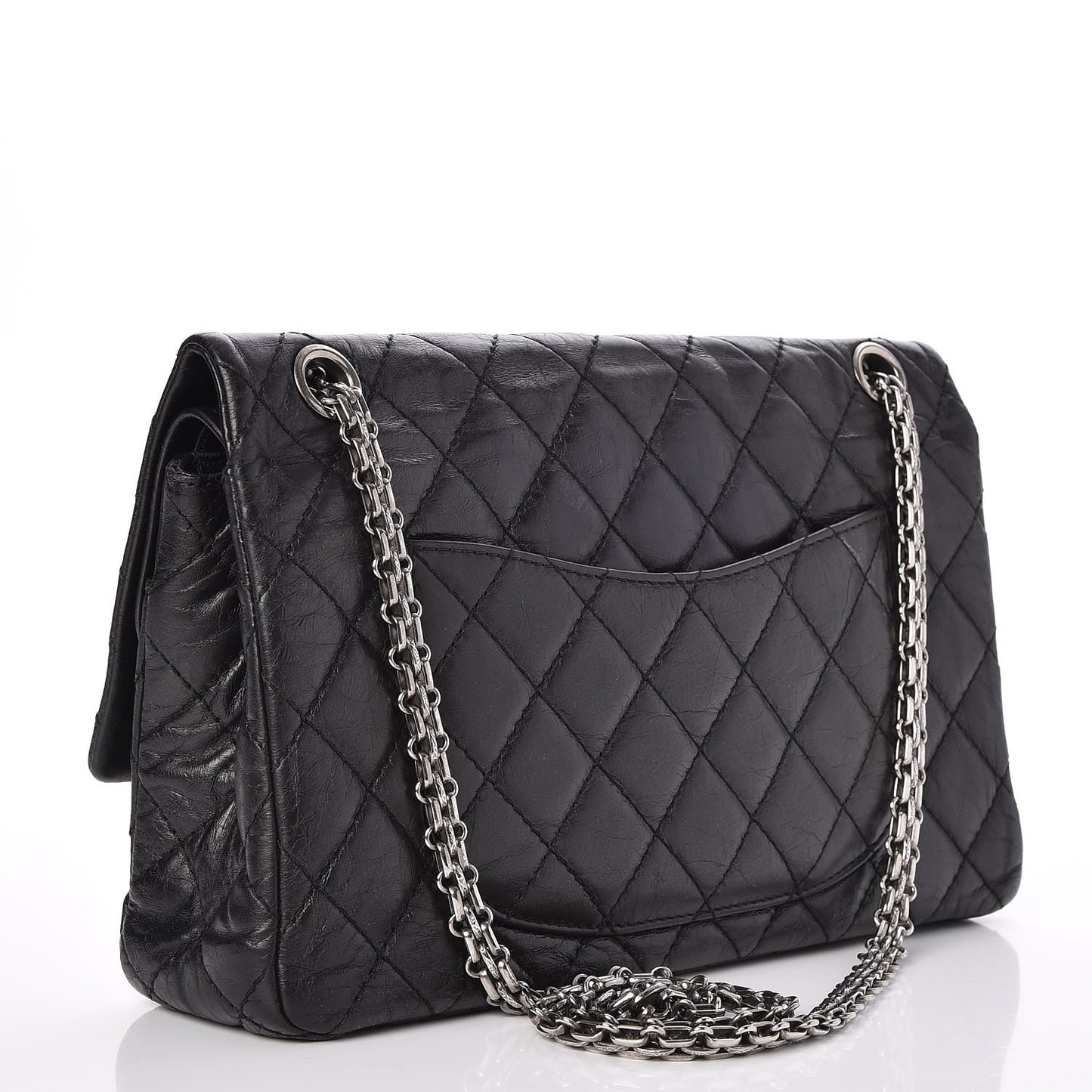 Metallic Aged Calfskin 2.55 Reissue 226 Flap Black