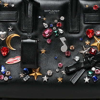 Saint Laurent Calfskin Crystal Embellished Nano Sac de Jour Black 7 of 12