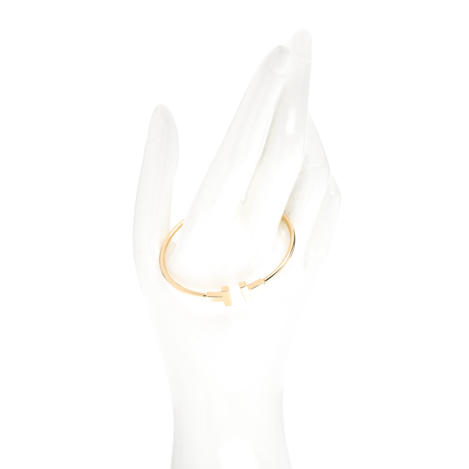 Tiffany 18K Yellow Gold Narrow T Wire Bracelet 2 of 4