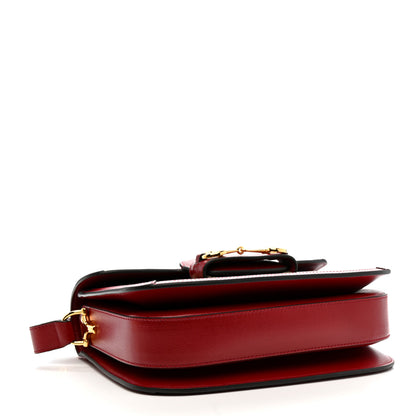 Gucci GG Supreme Monogram Azalea Calfskin Horsebit 1955 Shoulder Bag Beige Ebony New Cherry Red 4 of 12