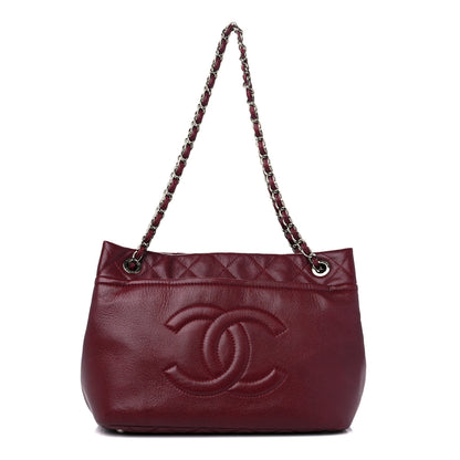 Chanel Caviar Quilted Large Timeless CC Soft Tote Dark Red 1 of 13