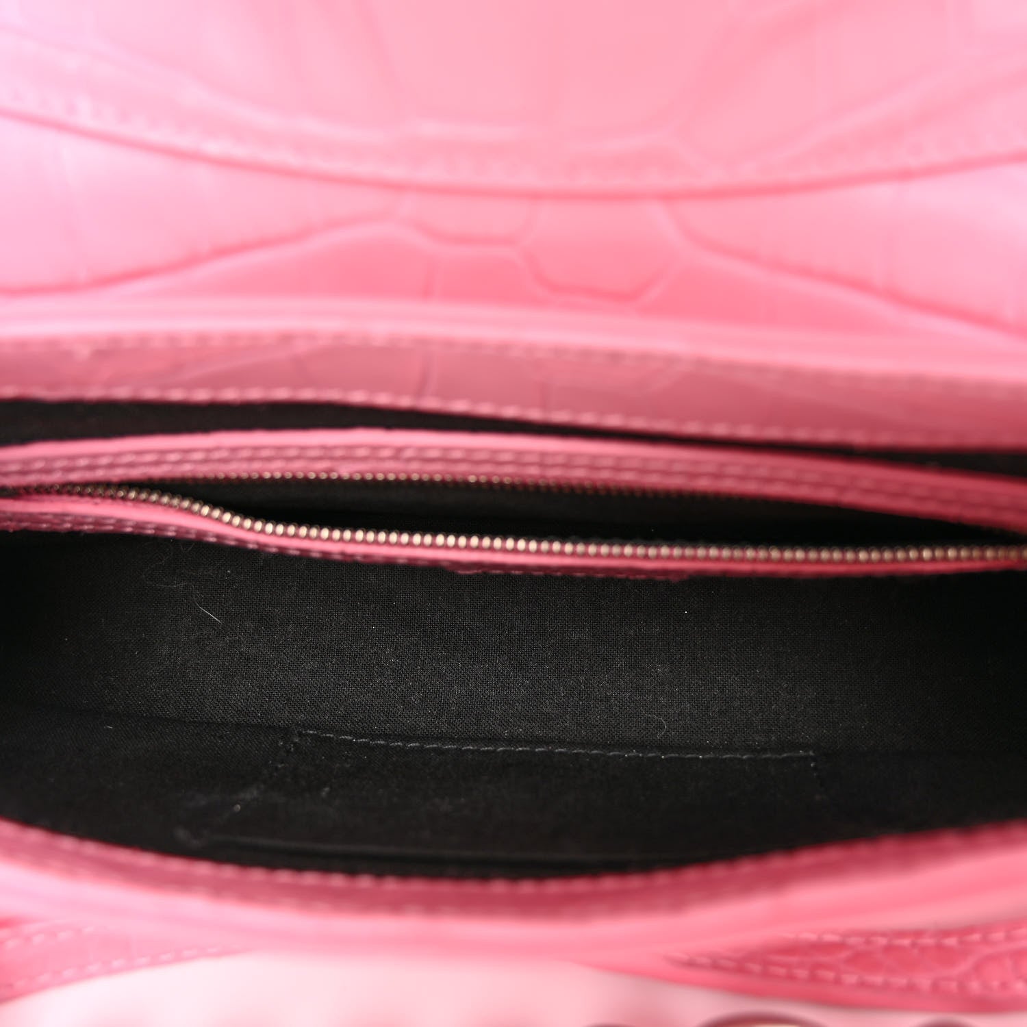 Balenciaga Calfskin Crocodile Embossed Small Lindsay Shoulder Bag Sweet Pink 5 of 12