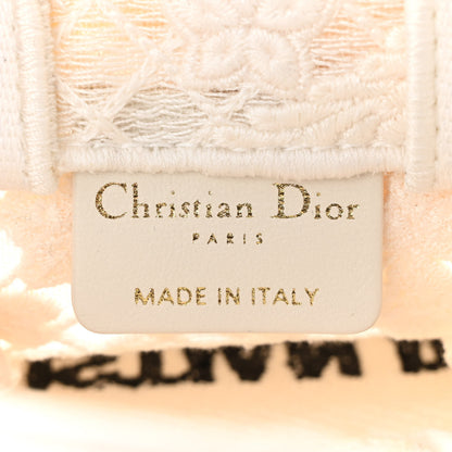 Christian Dior Embroidered D-Lace Mini Book Tote Phone Bag White Black 6 of 11