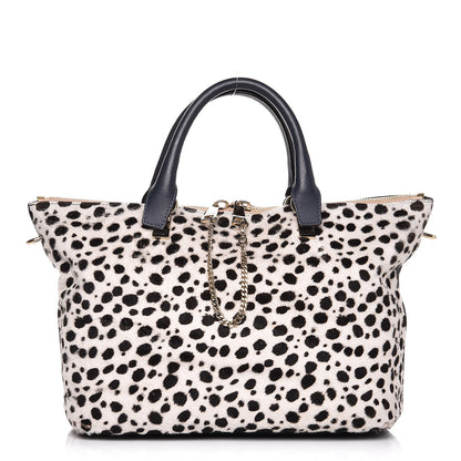 Chloe Calf Hair Medium Baylee Tote White Black 1 of 9