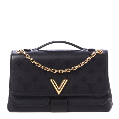 Louis Vuitton Monogram Cuir Plume Ecume Very Chain Bag Black 1 of 9