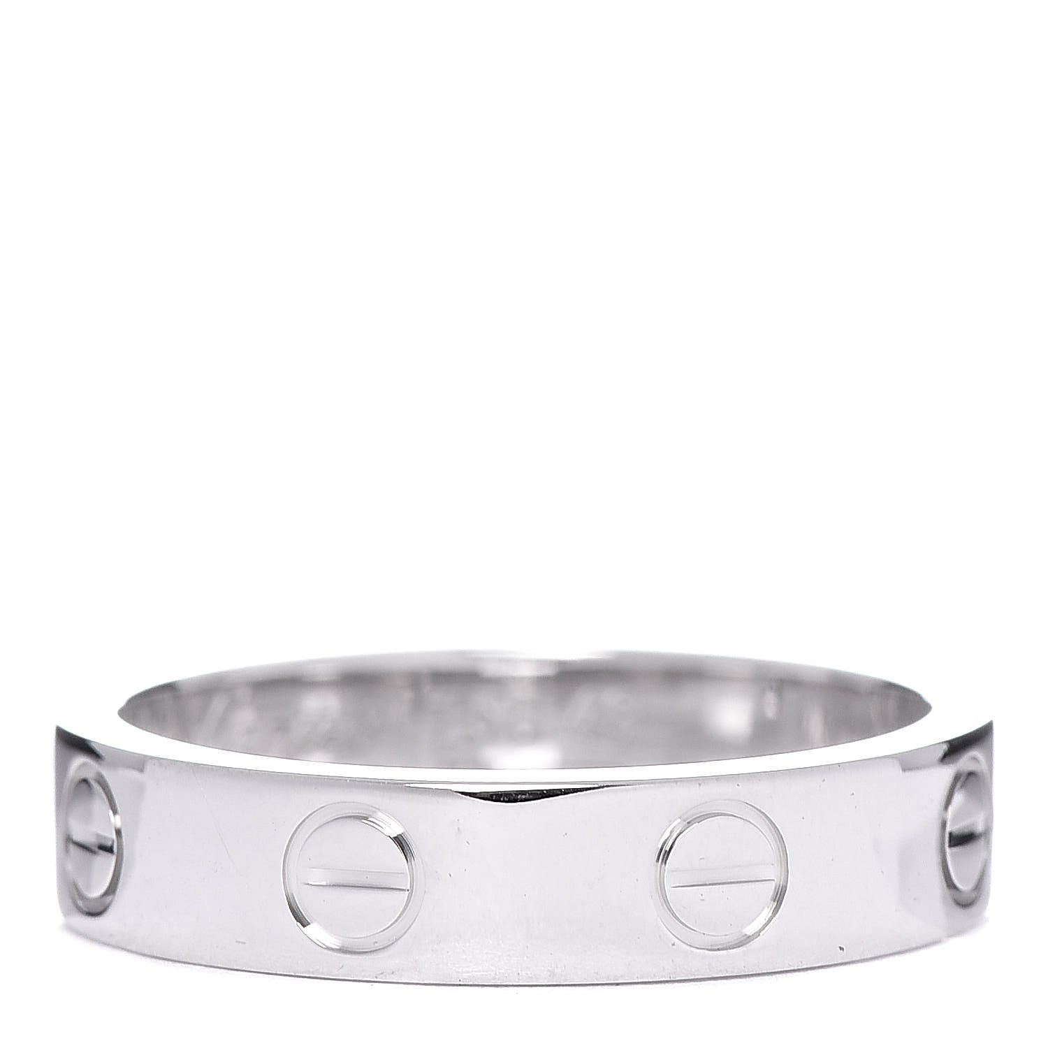 Cartier 18K White Gold Diamond 4mm LOVE Wedding Band Ring 49 5 3 of 4