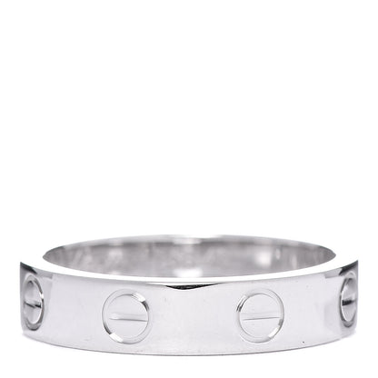 Cartier 18K White Gold Diamond 4mm LOVE Wedding Band Ring 49 5 3 of 4
