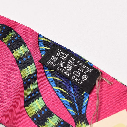 Hermes Silk The Savana Dance Twilly Rose Indien Indigo Vert 4 of 5