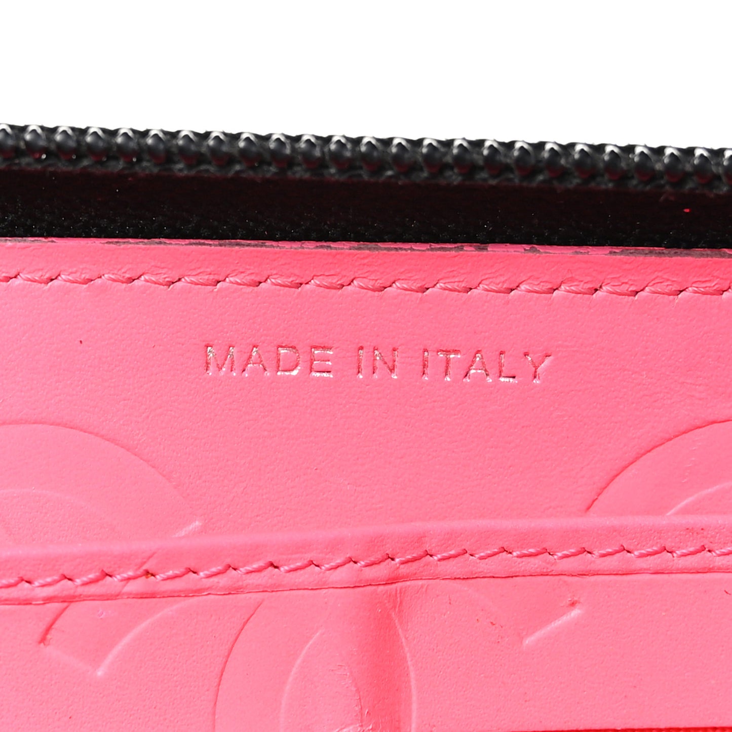 Calfskin Quilted Cambon Large Gusset Zip Around Wallet Black