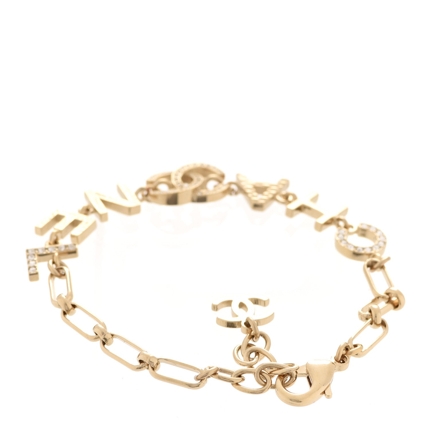 Chanel Metal Logo CC Chain Bracelet Gold 3 of 6