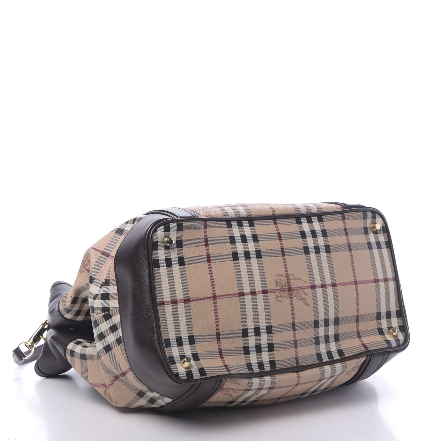 Grained Calfskin Haymarket Check Medium Golderton Tote Chocolate