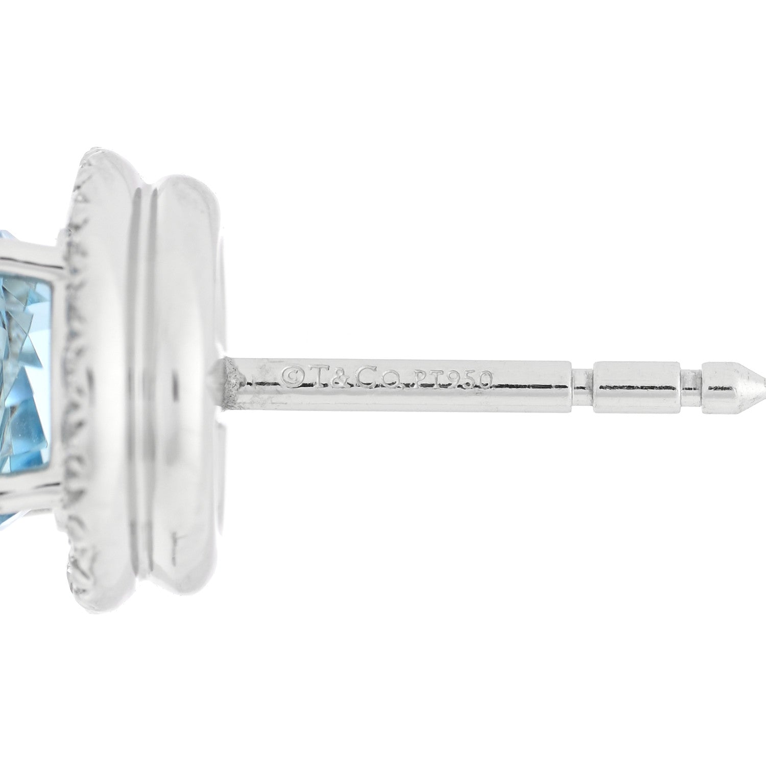 Tiffany Platinum Diamond Aquamarine Soleste Earrings 4 of 5