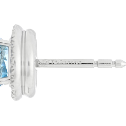 Tiffany Platinum Diamond Aquamarine Soleste Earrings 4 of 5