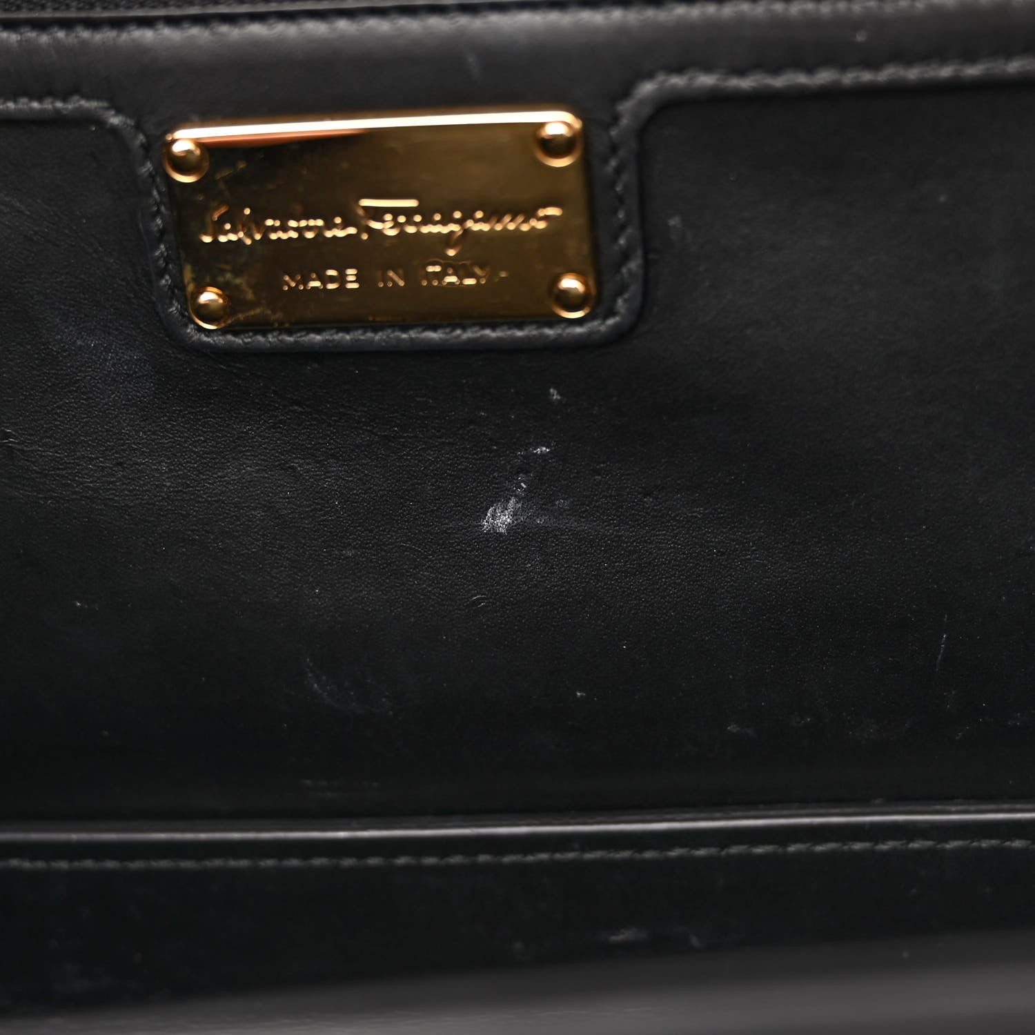 Salvatore Ferragamo Calfskin Suede Vara Bow Chain Flap Crossbody Black 11 of 15
