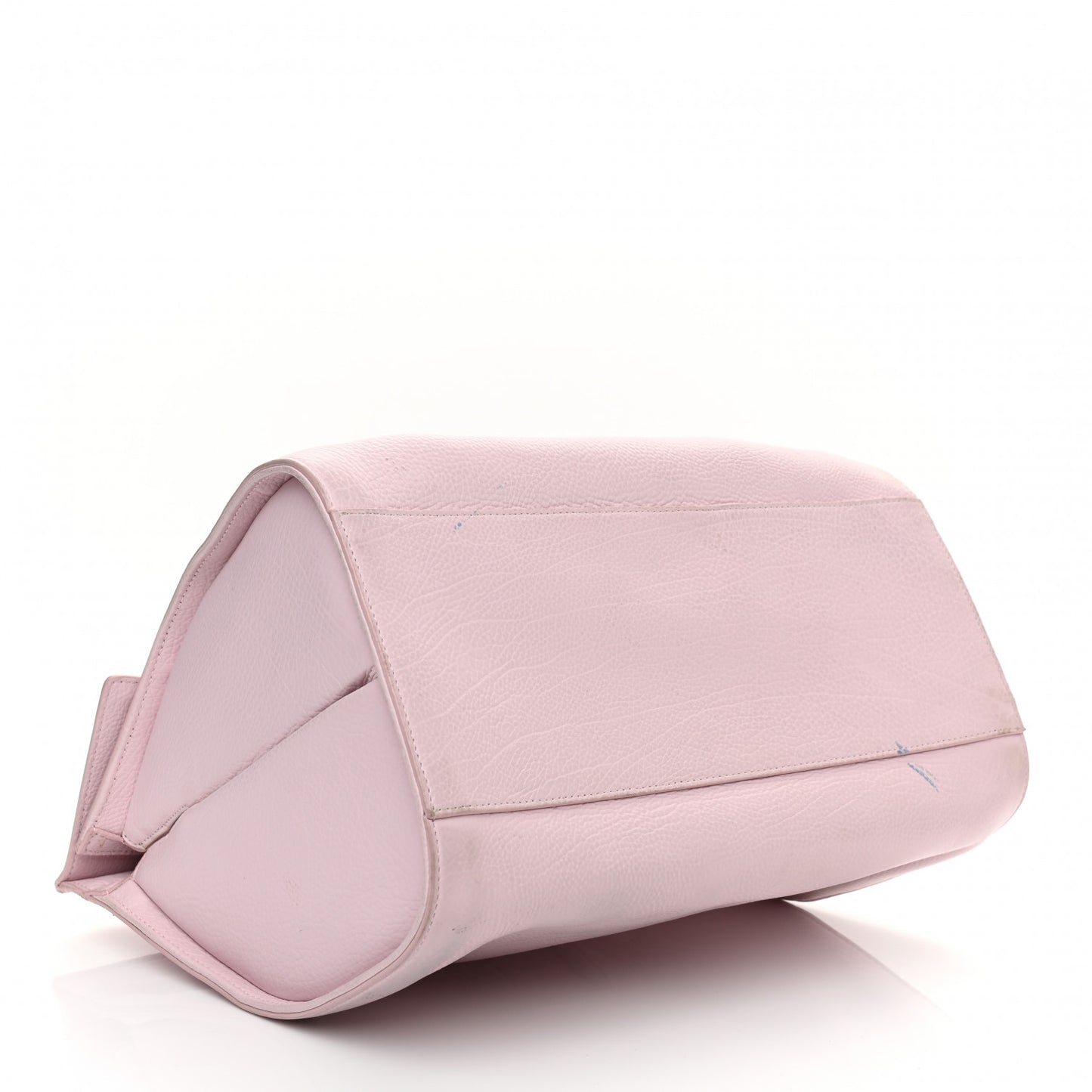 Grained Calfskin M Tube Round Tote Rose Poudre