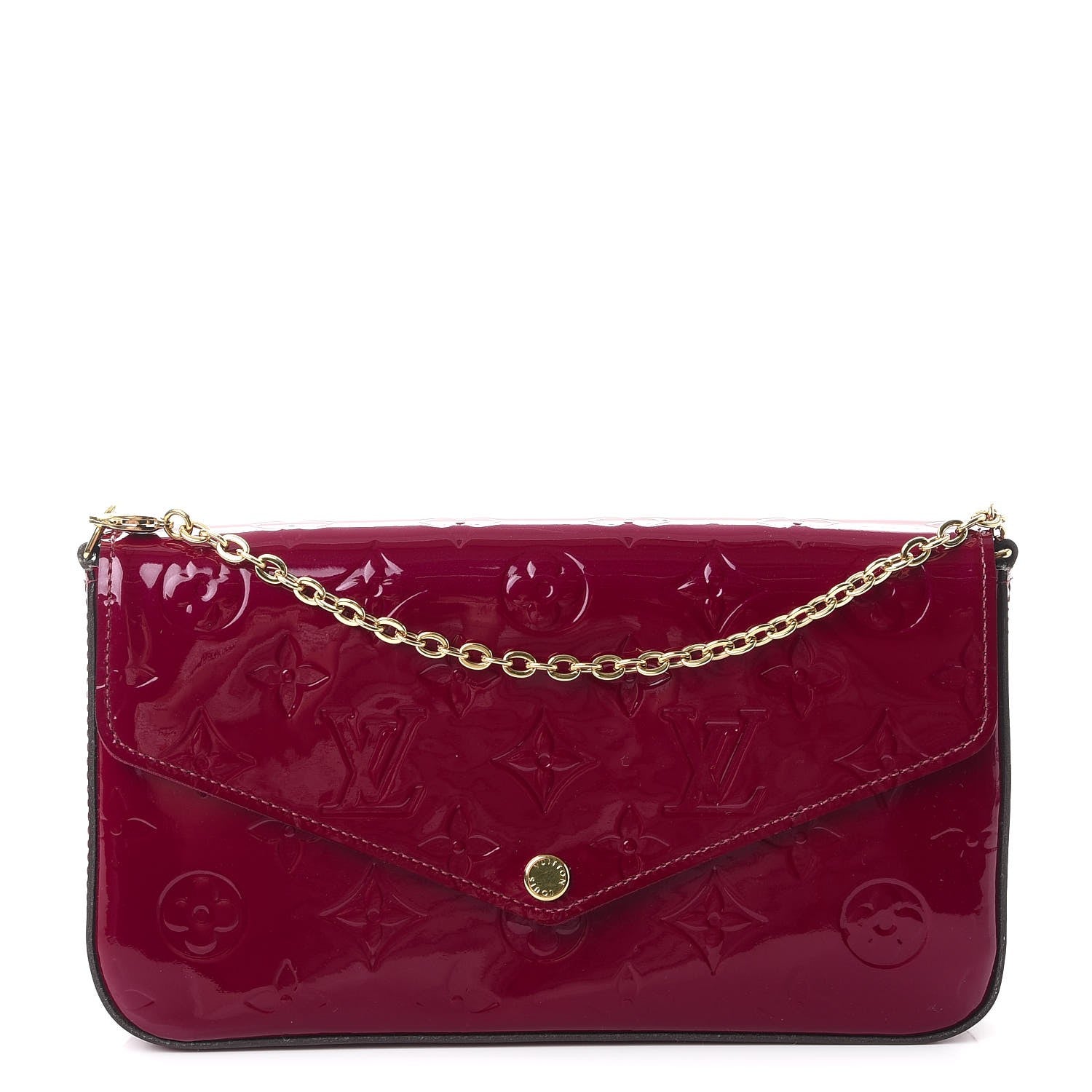 Louis Vuitton Vernis Felicie Chain Wallet Magenta 1 of 11