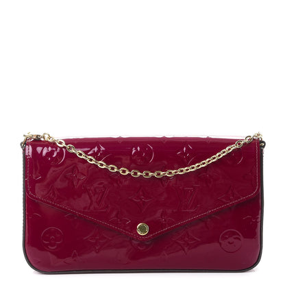 Louis Vuitton Vernis Felicie Chain Wallet Magenta 1 of 11