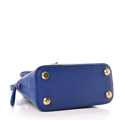 Balenciaga Signature Grained Calfskin Logo XXS Ville Top Handle Bag Bleu Roi White 4 of 11