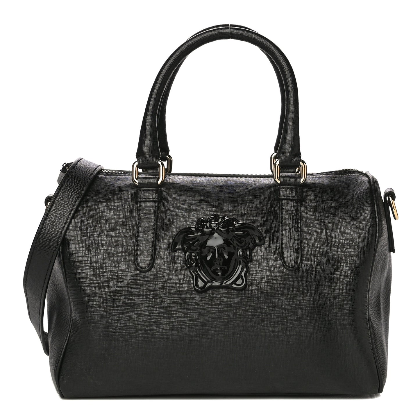 Saffiano Calfskin Palazzo Duffle Bag Black